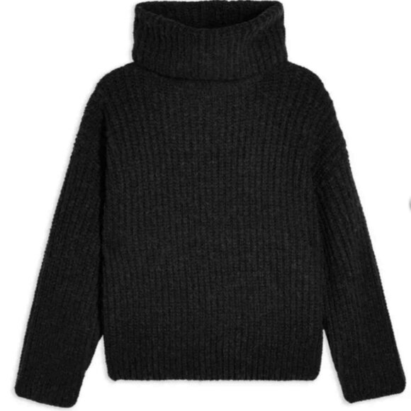 ⚫️ TOP SHOP LOOSE TURTLENECK BLACK SWEATER​​ - Picture 6 of 10